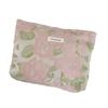 Polyester Canvas Flower Clutch Bag Flower Pattern Zipper Closure Makeup Bag Portable Large Capacity Travel Toiletry Bag