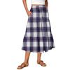 Ladies' Plaid Printed Casual Elastic Waist Drawstring Skirt