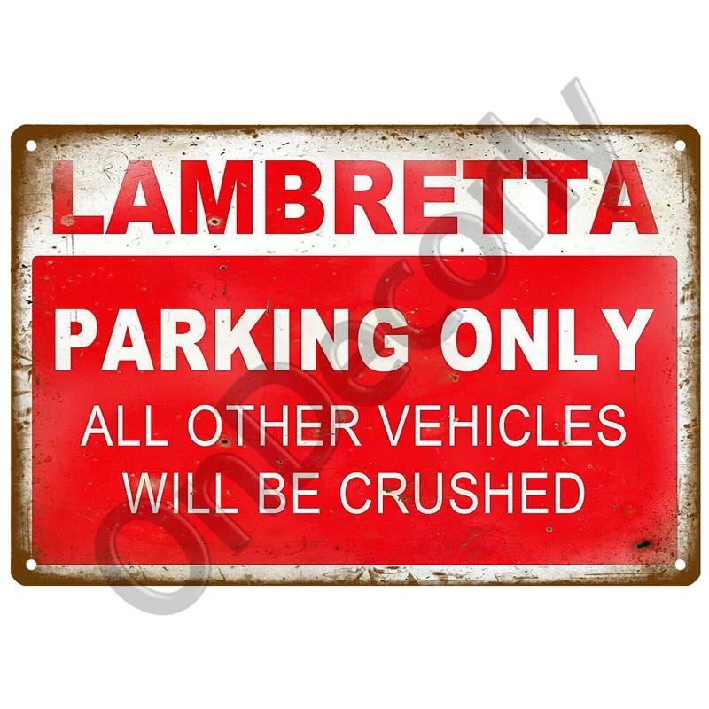 Lambretta Motor Plaque Metall Vintage Blechschild Shabby Chic Dekor Metallschilder Vintage Bar Dekoration Metall Poster Pub Metallplatte