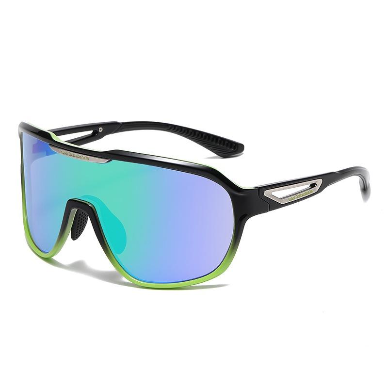 Non-polarized One Piece Shape Polarized Sunglasses Men Sports Shield Glasses Oversized Reduce Windage Designed Frame