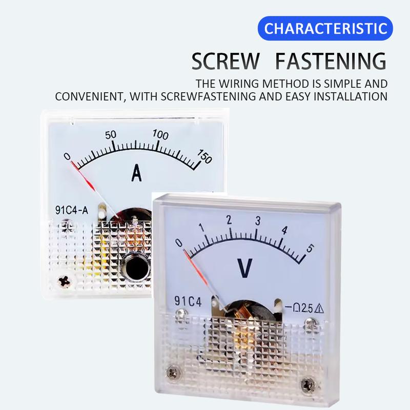 0-150V DC Analog Panel Voltage Gauge 91C4 Volt Meter for Voltage Measurement Devices Pointer DC Voltmeter