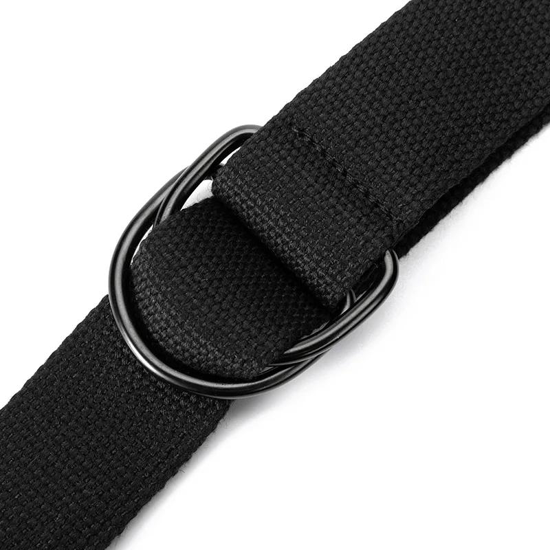 Canvas Men Belt High Quality Unisex Double D-Ring Buckle Waistband Casual Canvas Female Belt Casual Sports Belt Tactical Belts