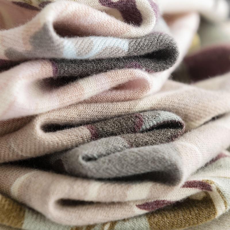 Printed Scarf Women'S Winter Scarf Warm Elongated Neck Literary Ethnic Style Shawl