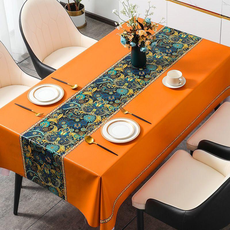 

No-wash, oil-proof, and waterproof tablecloth, coffee table cloth, dining table cloth, PVC tablecloth for home use 90x150cm