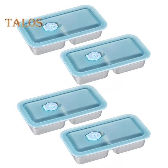Stainless Steel Snack Containers Anti-Leak 2 Compartments Dipping Container Reusable Condiment Containers with Lids Metal Lunch Box for Snacks Dips