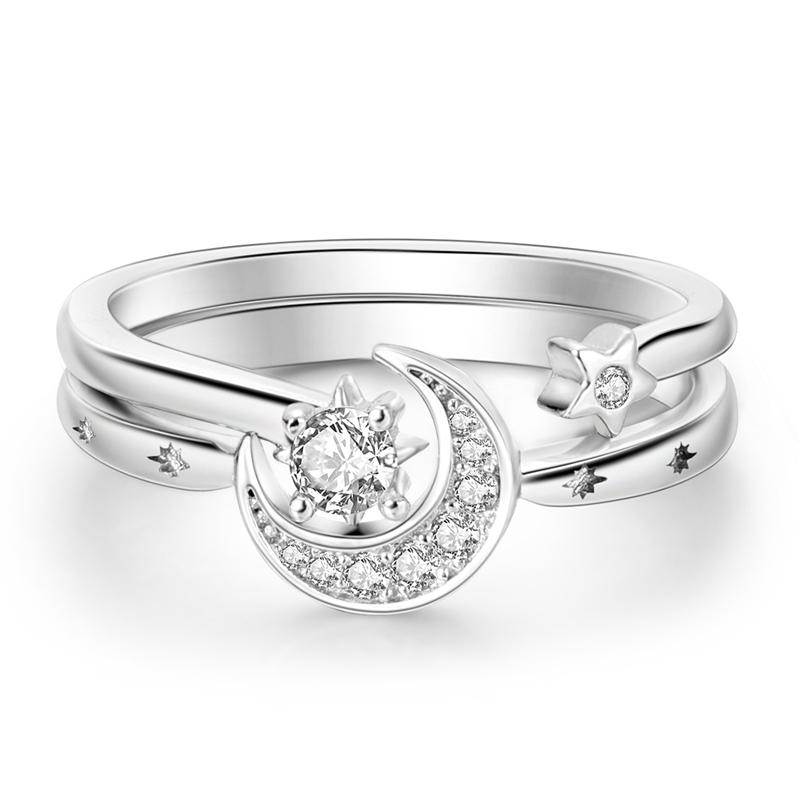 Size 6 -9 Inch Authentic 925 Silver Women Stackable Ring Girl 'S Luxury Wedding Finger Rings