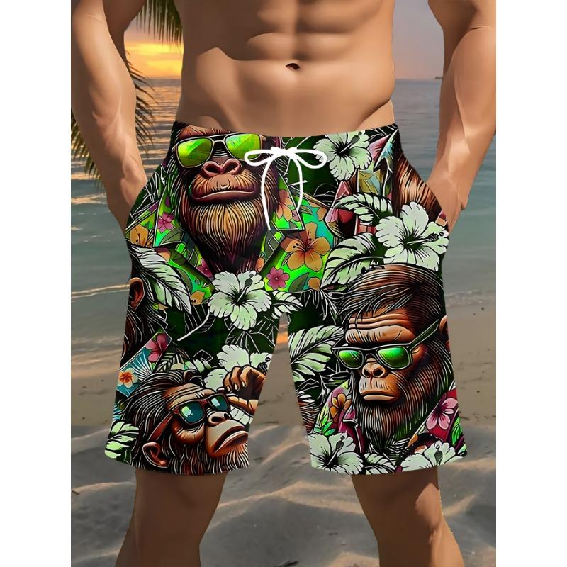 Summer Men's Lightweight Breathable 3D Printed Beach Shorts Summer Casual Swimwear for Outdoor Activities