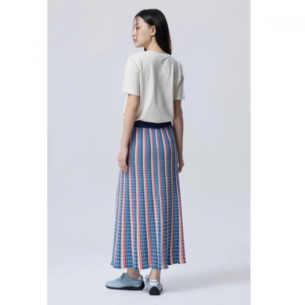 Benetton Multi Stripe Knit Skirt Bask05611