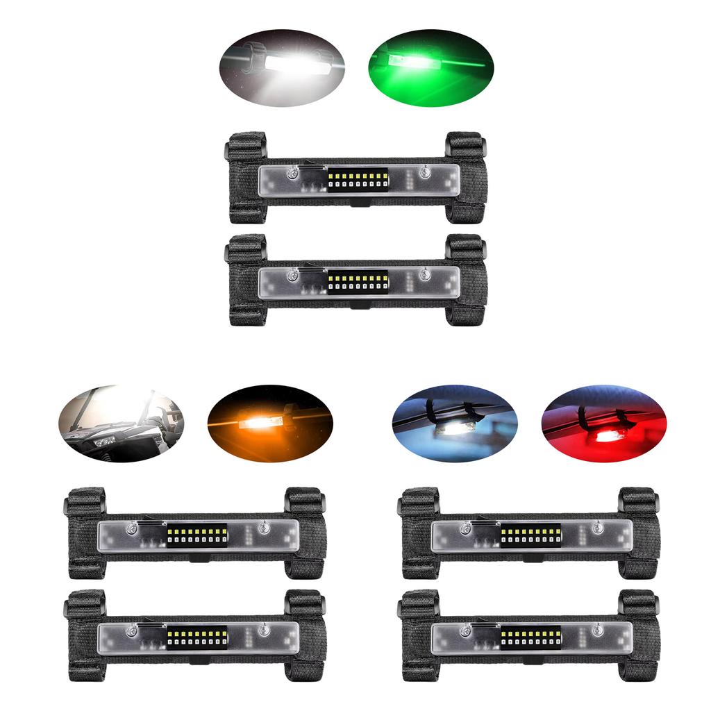ATV Accessories Roll Bar Cage Mount Dome Lamp UTV Interior Dome Light with Switches Bi Color LED Lights Easy Installation