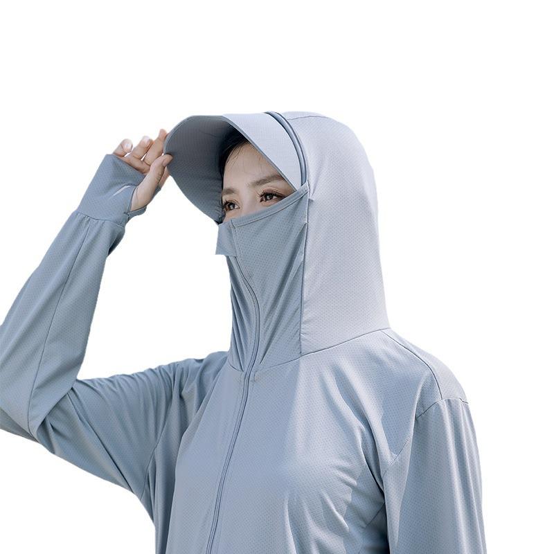 Qinlimei UPF50+ Hooded Sun Protection Ice Silk Jacket for Men & Women