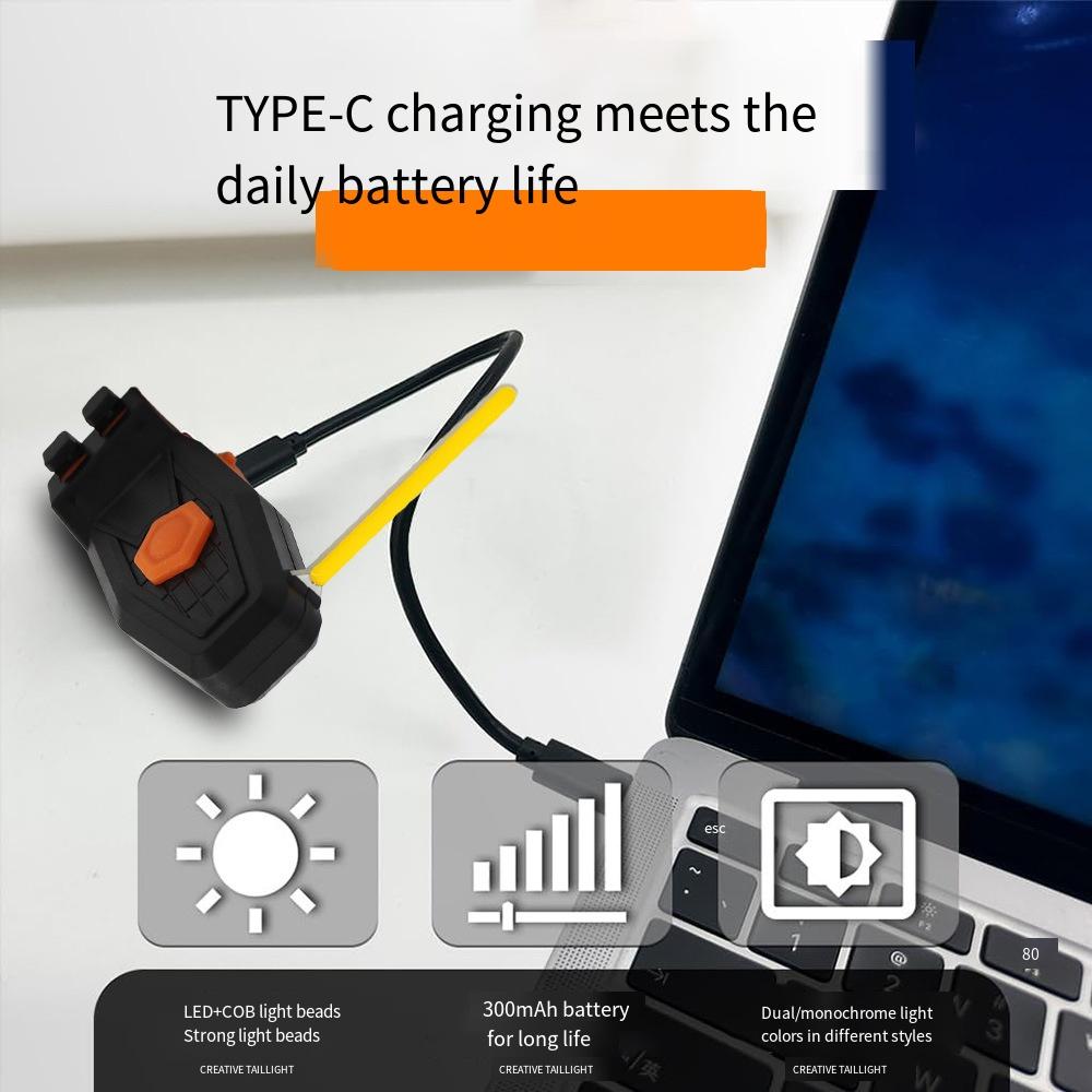 1 buc Lampă spate bicicletă Apă curgătoare Încărcare USB Bicicletă montană Ciclism de noapte Ciclism pe șosea Ciclism Repere Bicicletă Decorațiune sport