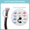 2Pcs Solid Color Straw Cover Food Grade BPA Free Silicone Reusable Dust-proof No Spill 10MM Tumbler Straw Tip Plug Topper Protector Cup Accessories
