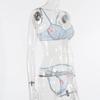 New September European & American Sexy Mesh Transparent Printed Lingerie Set - Two-Piece