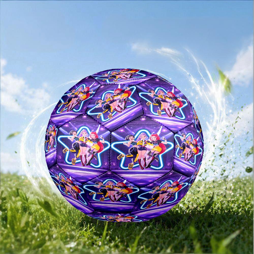 K-pop Demon Hunter Adventure Size 5 Soccer Ball,Indoor/Outdoor Suitable for Training Matches Tournaments Practice Games Perfect Gift for Fan