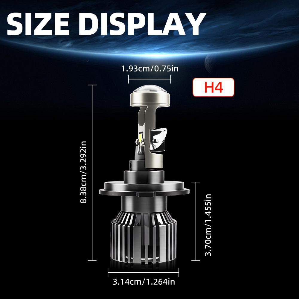

roadsun 120W 20000LM H4 high low beam with Mini Projector Lens Canbus Car Headlight LED Projector Bulbs 6500K White