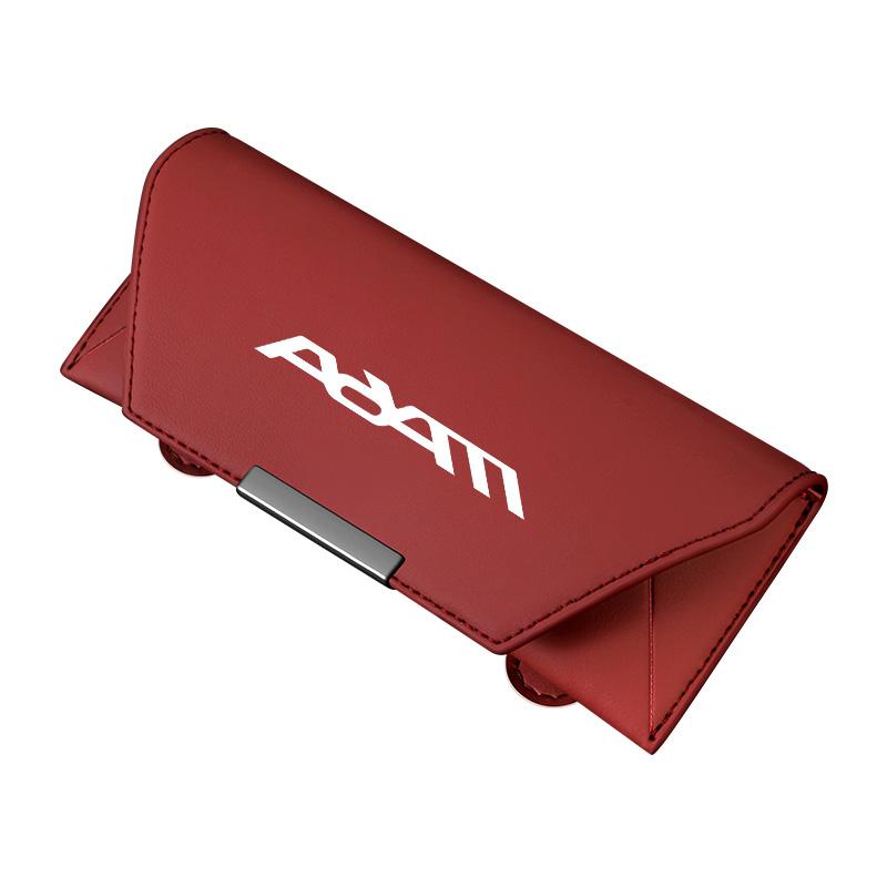 

Suitable for Opel Adam ASTRA Combo Corsa OPCline Zafira driving glasses leather storage bag car glasses clip accessories красный