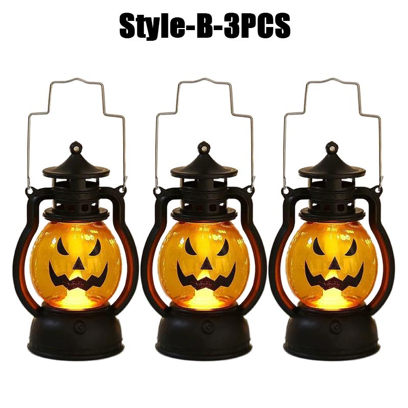 Halloween Pumpkin Lantern Skull Head Decor Pony Light Bar Party Prop for Spooky Atmosphere Celebration Decoration