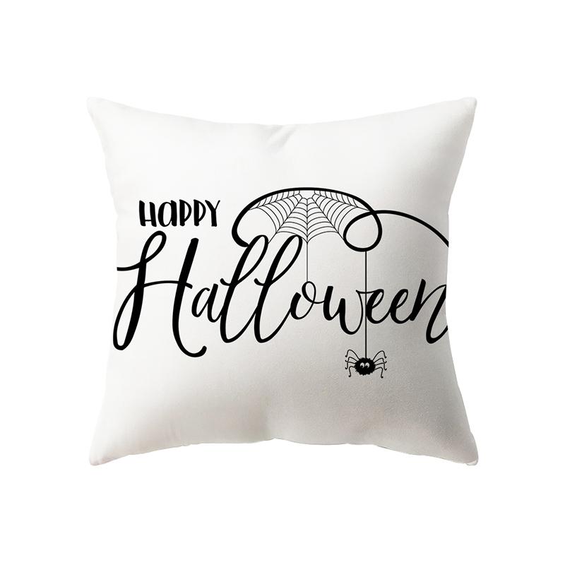 Letter Print Halloween Theme Pillow Cover Sofa Cushion  Holiday Gift Party Decoration Home Decor