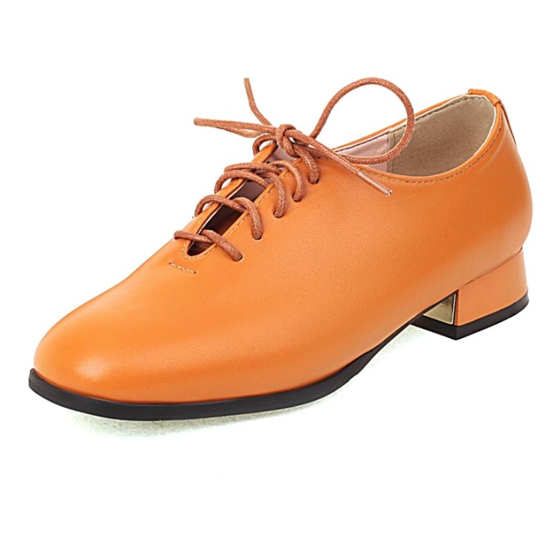 

Элегантные женские лоферы на низком каблуке Новинка 2025 Весна На шнуровке Черные Белые Синие Туфли Офисные Оксфорды Женские Большой размер 39 жёлтый