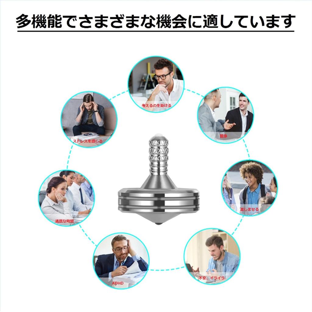 Loqatidis Stainless Steel Spinning EDC Metal Decompression Perfectly Balanced and Smoothly Relieves Stress and Effective Desktop Toy Top, Well-Made