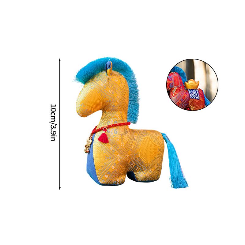 

Chinese Zodiac Horse Mascot Embroidered Little Pony Plush Dolls Keychain Pendent Latest Year Spring Festival Souvenir Gifts