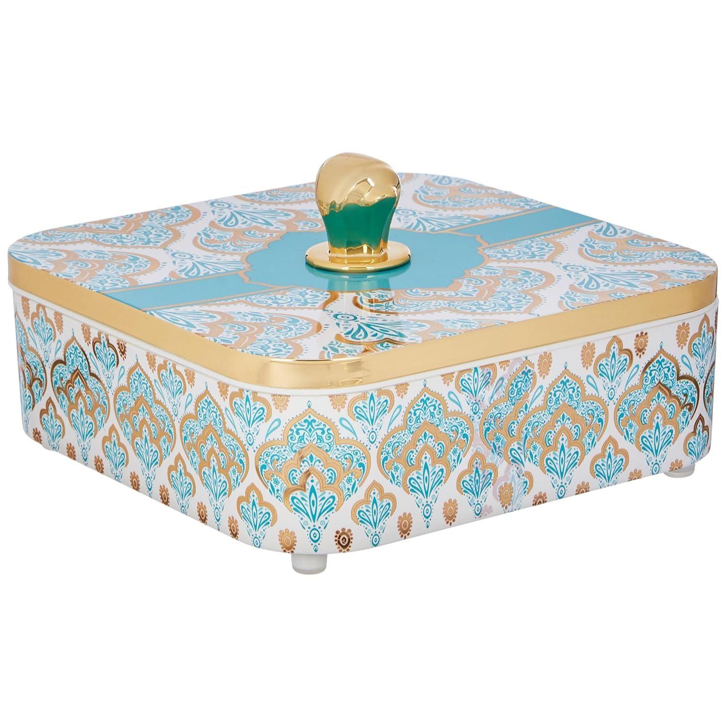 

Airtight Dry Fruit Container Set With Serving Tray & Lid | Plastic Dry Food Storage Box I Multi-Purpose Box I Serving Set with 4 Section | Blue