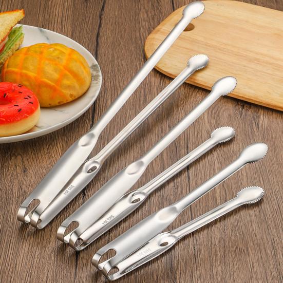 Stainless Steel Food Tongs for Buffet BBQ Long Handle Non-Slip Food Clips Rust-Proof Dishwasher Safe Kitchen Utensils for Seafood Bread Vegetables