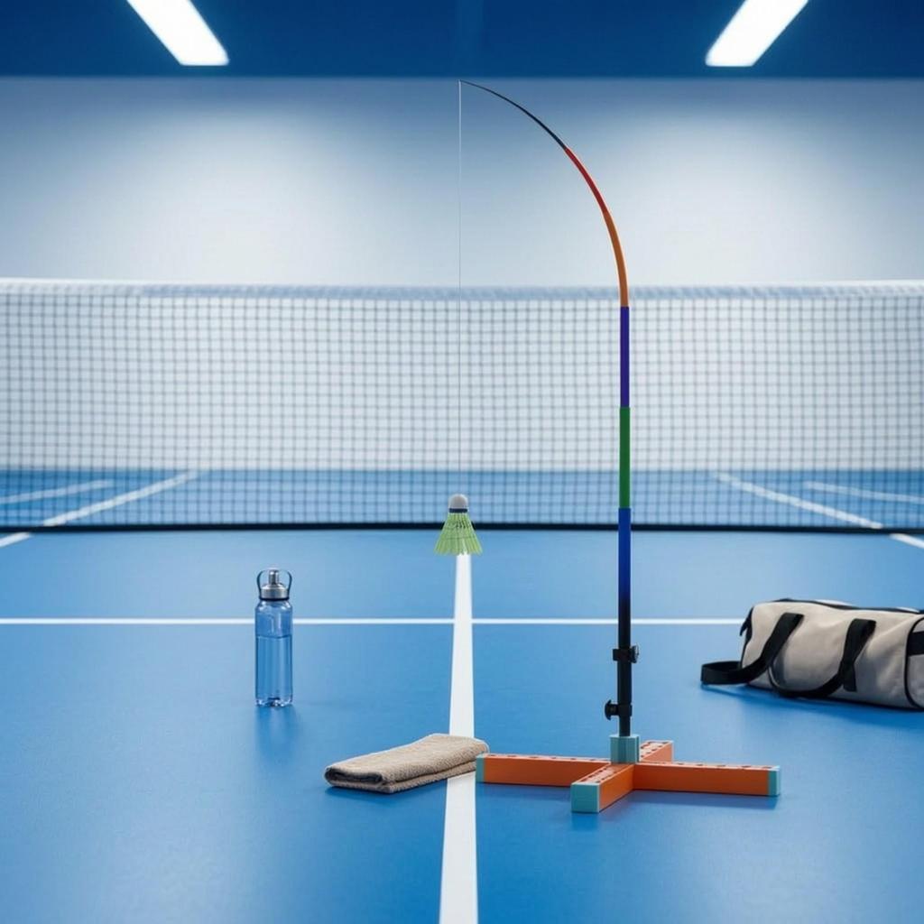 Badminton Rebound Training Device with Water-Fill Base Compact for Amateurs