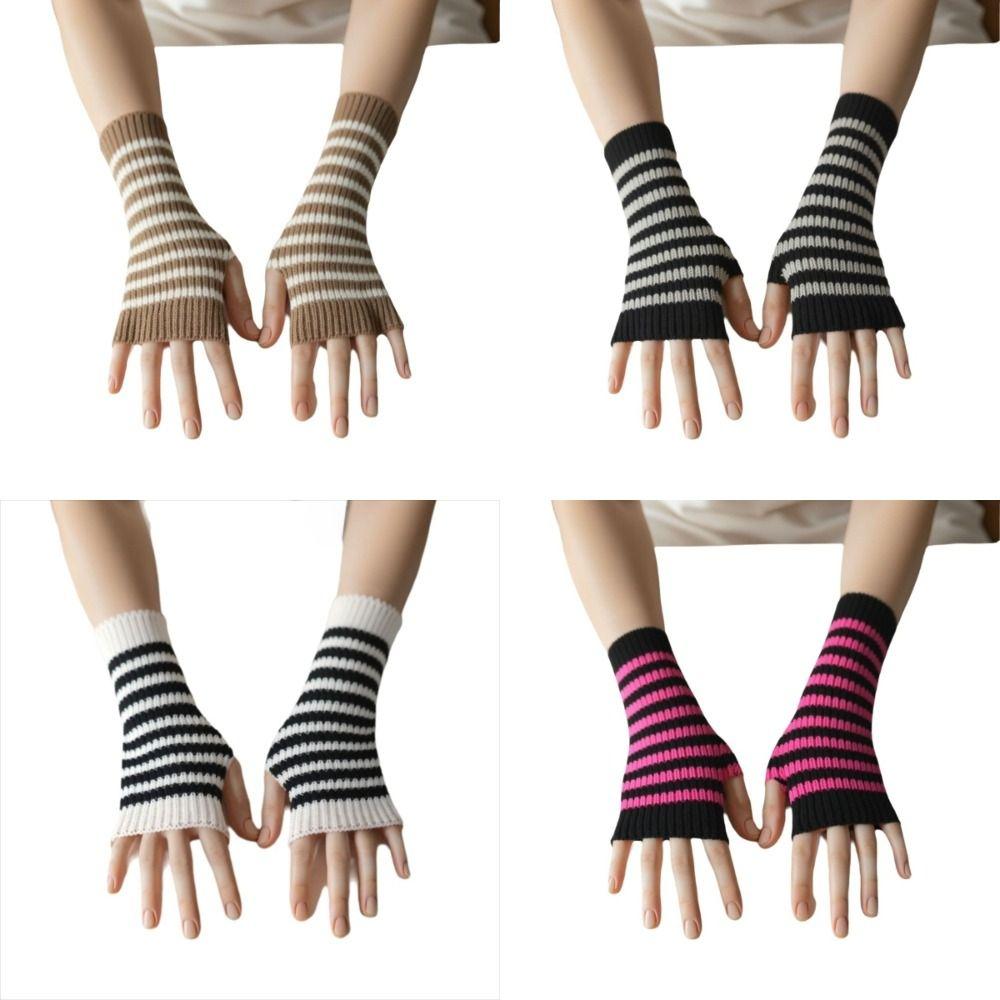 Crochet Warmer Knitted Arm Gloves Soft Knitted Long Mittens Fashionable Arm Warmers  Casual Wear