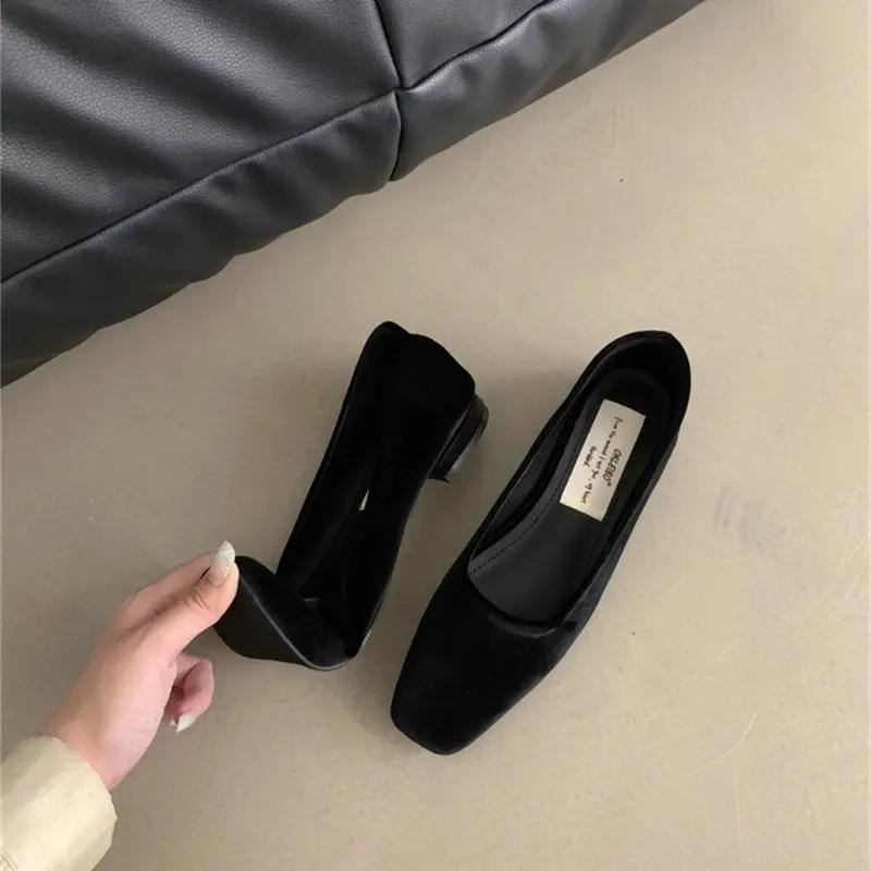 Fashion Retro Red Velvet Flat Shoes for Women 2025 New Spring and Autumn French Leopard Loafers Pattern Women Shoes Ladies