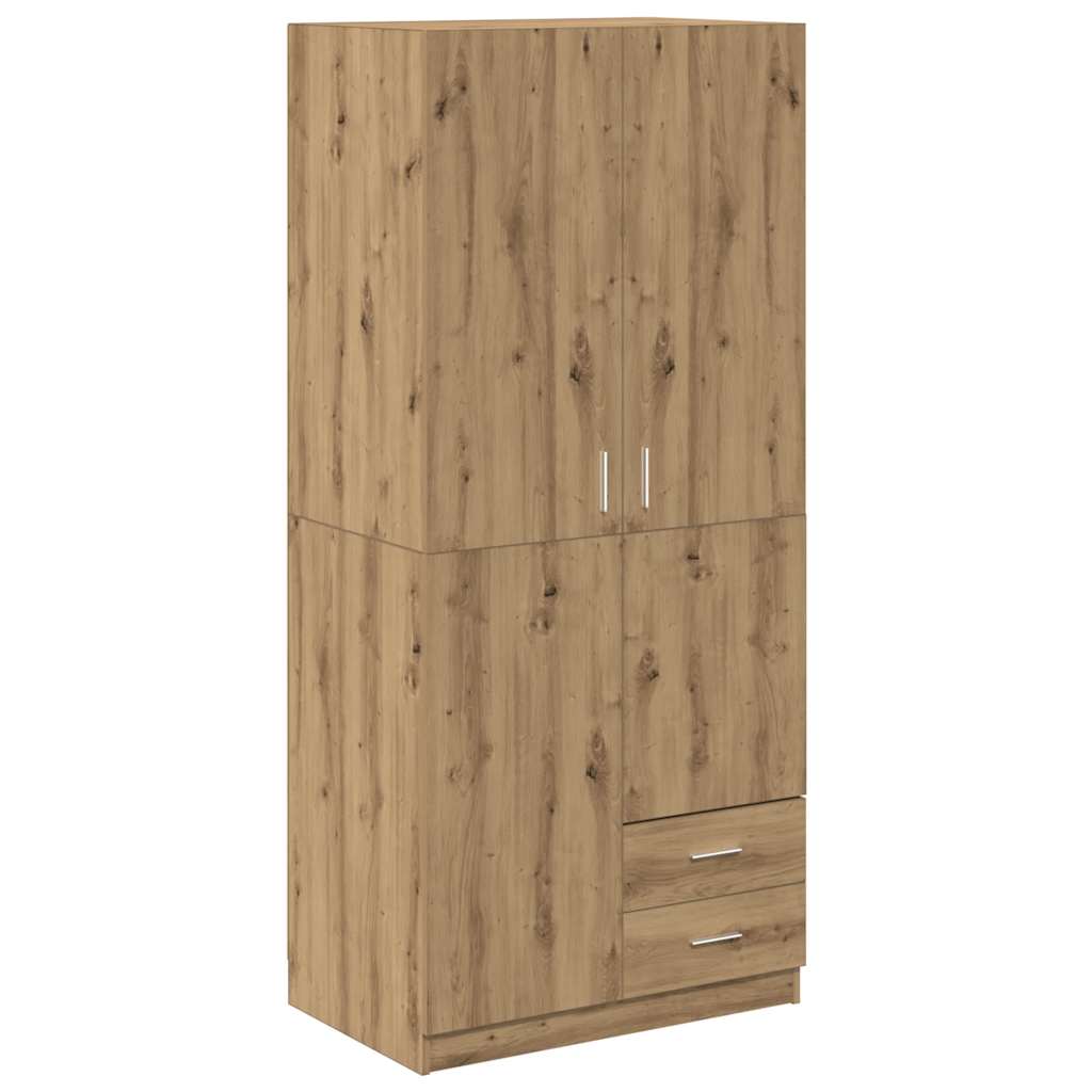 Vidaxl Kleiderschrank, Artisan Eiche, 80x52x180 cm, Holzwerkstoff
