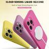 Funda magnética de silicona líquida para iPhone 14 15 11 12 13 16 Pro Max Plus, suave, a prueba de golpes, con carga inalámbrica y cubierta protectora.