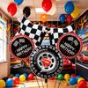 5pcs Racing-themed Balloon Set Including Racing Flag Tire and Red/black Foil Birthday Balloons Birthday Party Decorations