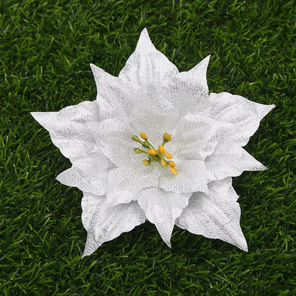 Třpytivé vánoční poinsettie závěsné květiny vánoční večírek stromová dekorace párty