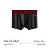Men's Spring and Summer Red Satin Ice Silk 10A Antibacterial No Trace Breathable Skin-friendly Mid-waist Flat Angle Briefs