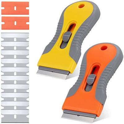 2 Pack Ceramic Stove Scraper with 12 Replacement Blades for Oven Window Induction Cooktop Glass Painting Stickers Labels Windows Mirrors