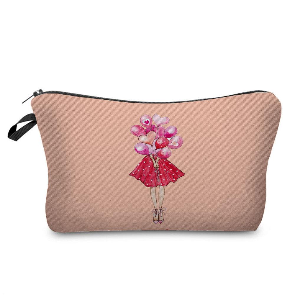 Women Flower Print Cosmetic Bag Toiletries Organize Travel Storage Case 6669