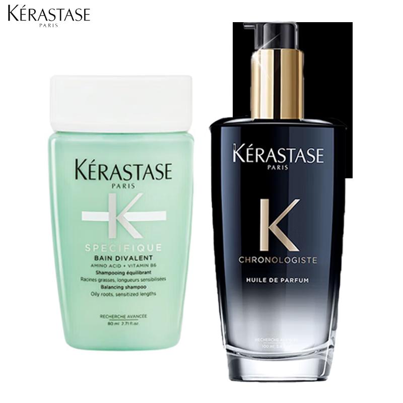 Kérastase Dual-Action Shampoo & Chronologiste Hair Oil Set