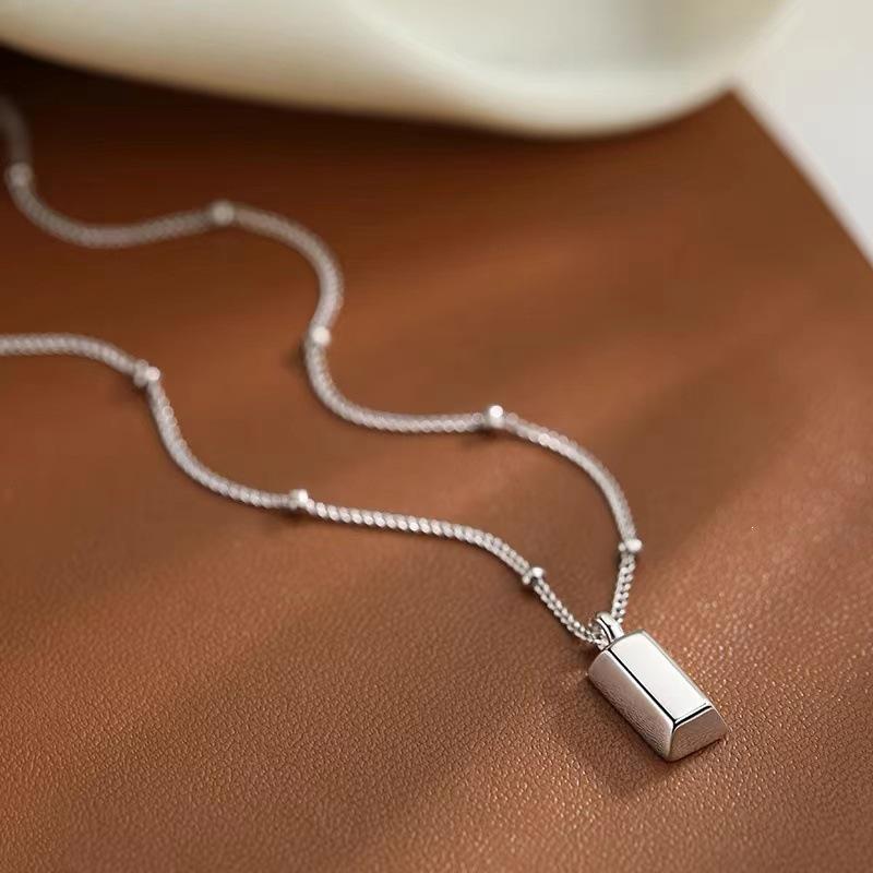 2024 New Luxury 925 Sterling Silver Square Necklace for Women