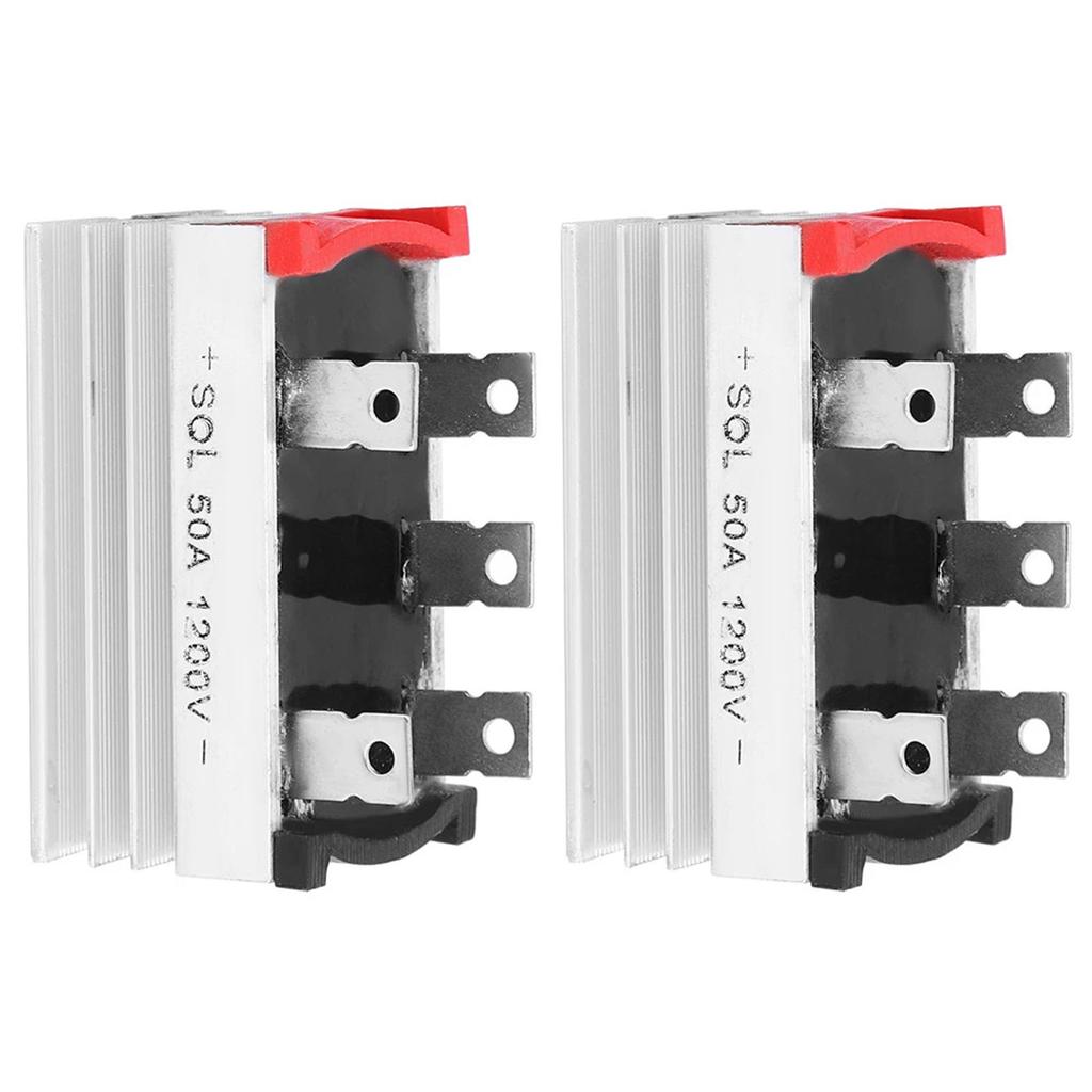 2pcs Bridges Rectifier Metal 3 Phase Full Bridges Diode Dc To Ac-Power Rectifier For Industrialised Remote Control Systems Power