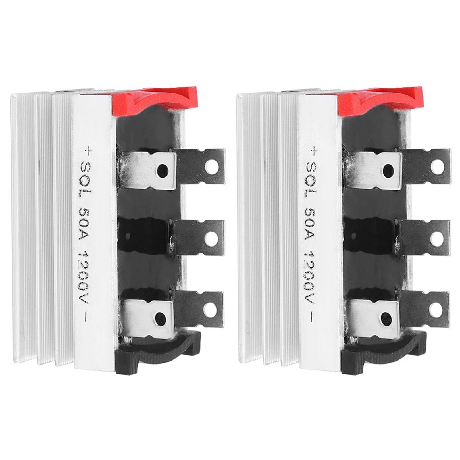 

2pcs Bridges Rectifier Metal 3 Phase Full Bridges Diode Dc To Ac-Power Rectifier For Industrialised Remote Control Systems Power