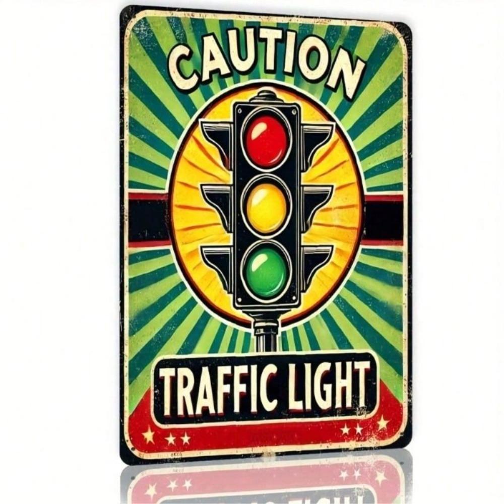 Vintage Metal Wall Art Traffic Sign Garage Decor 8x12 Inch Iron Poster