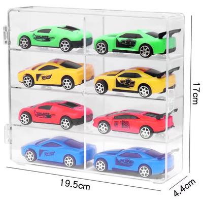 1/64 Scale Acrylic Display Case Clear Showcase Cabinet Storage Box for Mini Car Models Hot Wheels Toy Storage Organizer