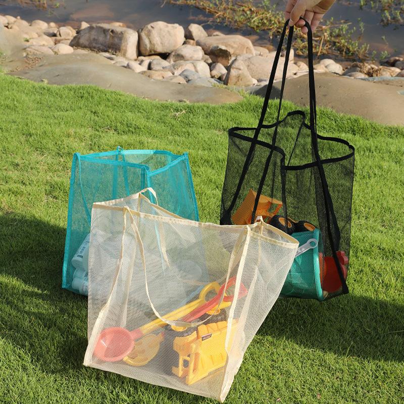 Mesh Beach Bag Lightweight Breathable Quick Dry Travel Tote For Beach Trips Outdoor Activities Storage Towels Toys