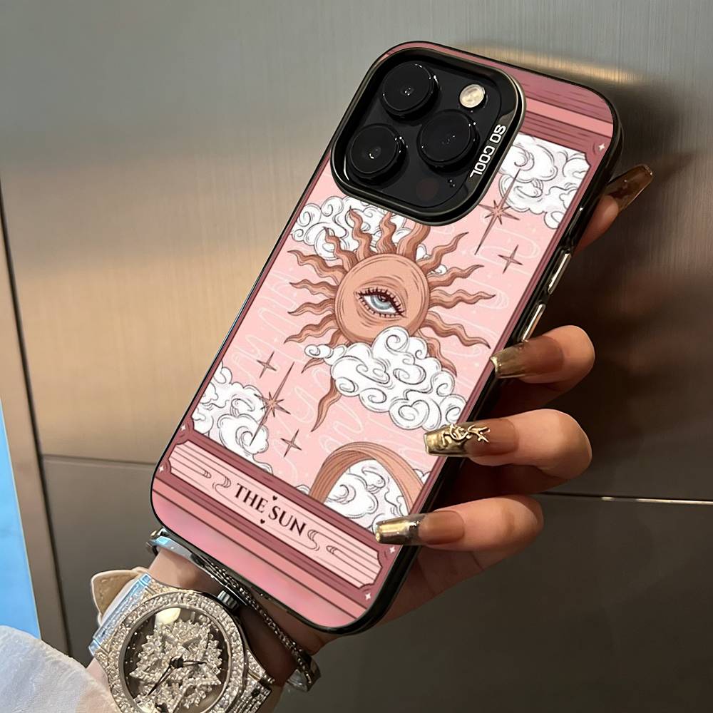 Tarot Aesthetic Phone Case For iPhone 17,16,15,14,13,12,11 Plus Pro Max Colored Silver Phone Case