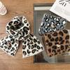 Lenço de Listras com Estampa de Leopardo de Alta Qualidade Estilo Coreano para Mulheres: Cachecol Quente de Outono/Inverno