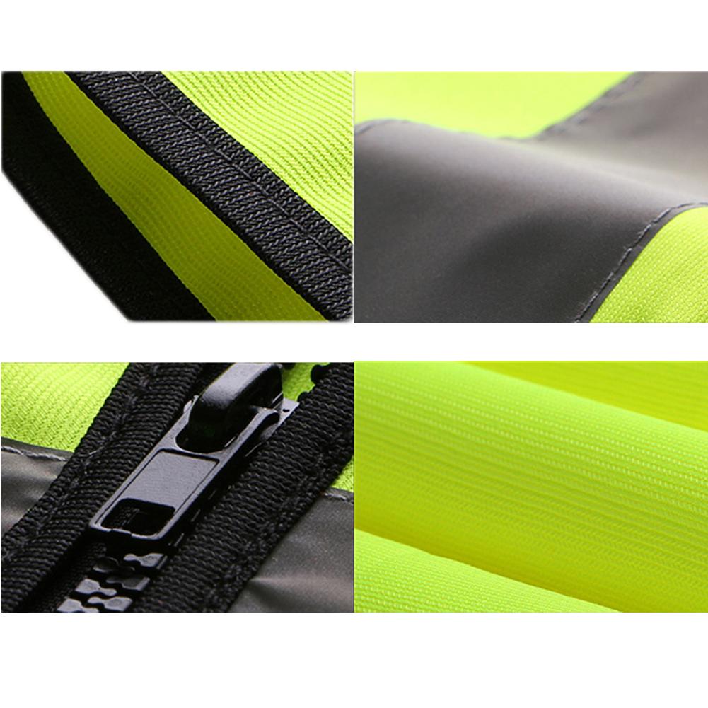 Adults High Visibility 5 Pockets Safety Reflective Zipper Vest Warning Waistcoat