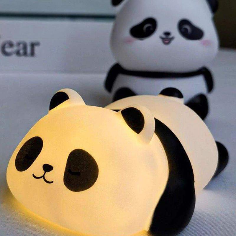 Panda Led Night Light Living Room Cute Panda Plastic Lamp Bedside Decor Creative Kids Night Light Birthday Gift Decoration