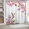 Charming Pink Cherry Blossom Shower Curtain For A Nature-Inspired, Elegant, And Serene Bathroom Decor With Floral Design