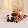 Pink Bunny Doll Slap Bracelet Fuzzy Soft PP Cotton Filled Cute Raccoon Panda Tiger Stuffed Plush Toy Snap Band Home Decoration Plushie Kids
